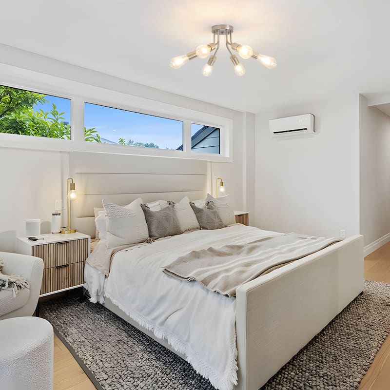 6-Light Modern Sputnik Light Fixture Semi Flush Mount Ceiling Lighting - 14.76' W