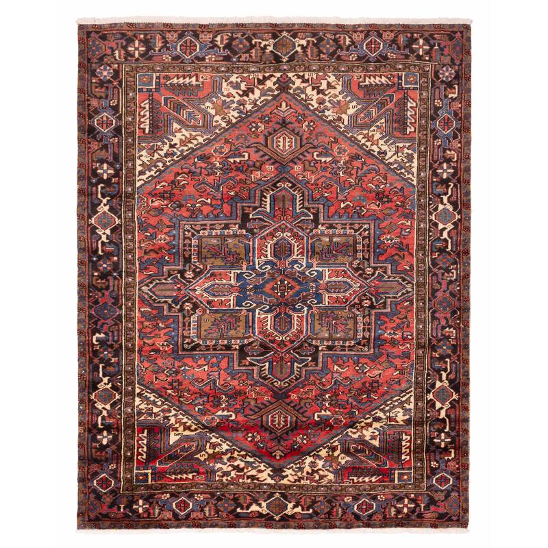 ECARPETGALLERY Hand-knotted Sarabi Light Red Wool Rug - 7'3 x 9'4