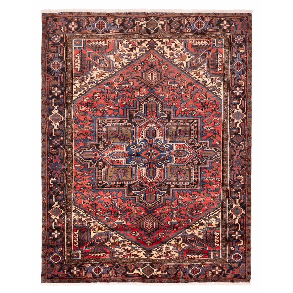 ECARPETGALLERY Hand-knotted Sarabi Light Red Wool Rug - 7'3 x 9'4