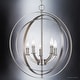preview thumbnail 3 of 5, Luxury Industrial Chic Chandelier, 24.375"H x 22"W, with Modern Farmhouse Style, Brushed Nickel Finish by Urban Ambiance