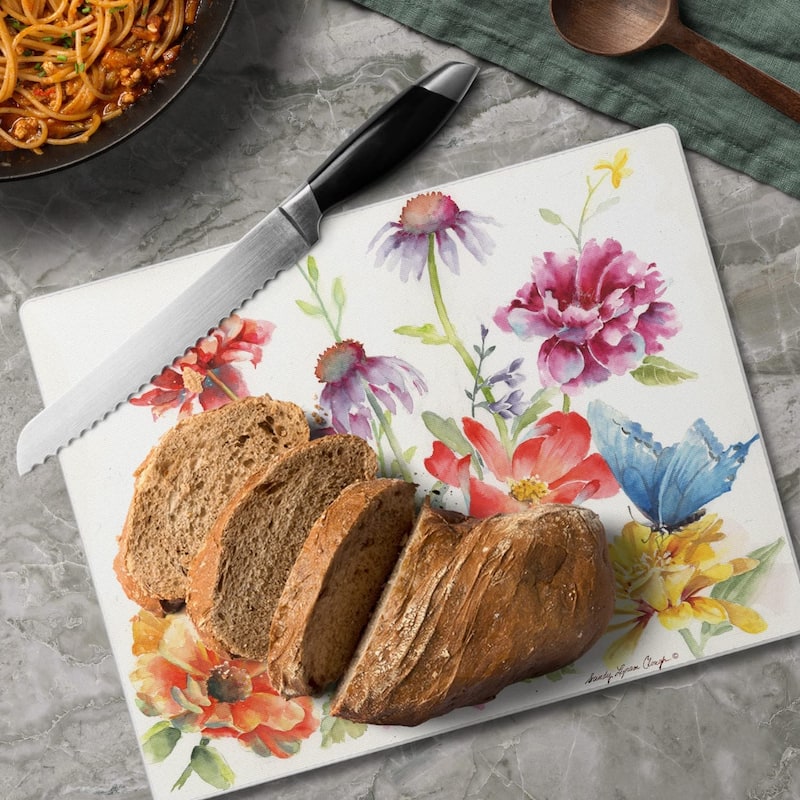 Butterfly Meadow 3mm Heat Tolerant Tempered Glass Cutting Board 10” x 8” Manufactured in the USA Dishwasher Safe