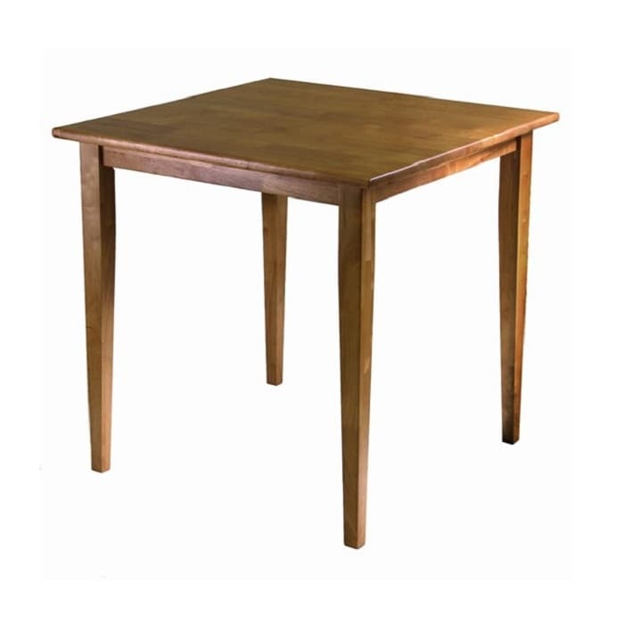 29.50" light oak beige square wooden dining table