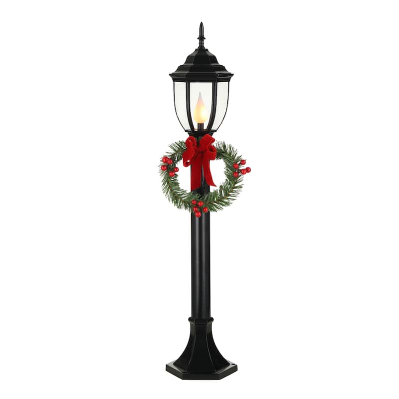 35 in. Outdoor Lit Holiday Lamp Post - 35 inches