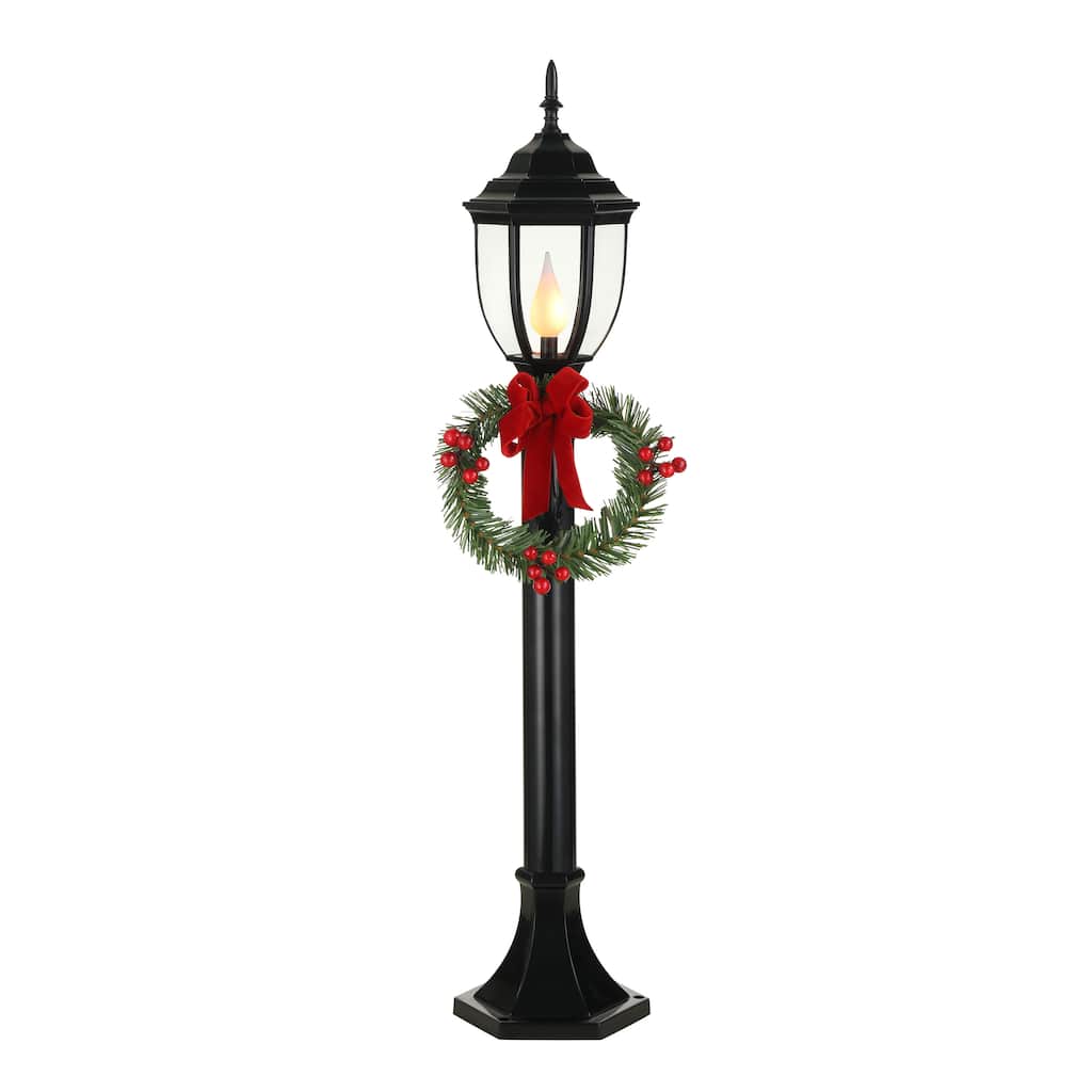 35 in. Outdoor Lit Holiday Lamp Post - 35 inches
