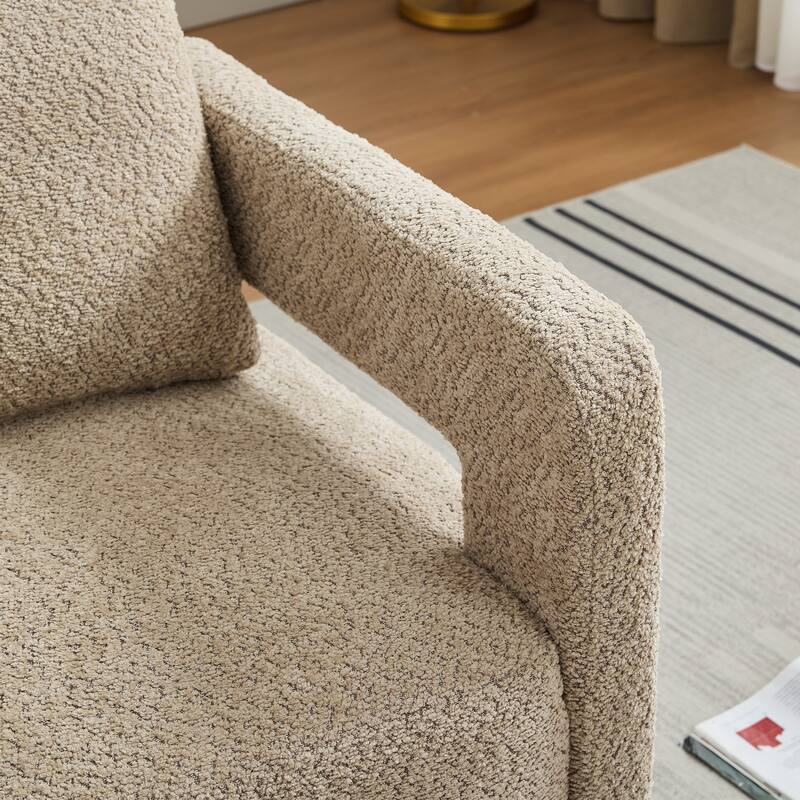 Modern Swivel Accent Chair with Open Back and Removable Cushion