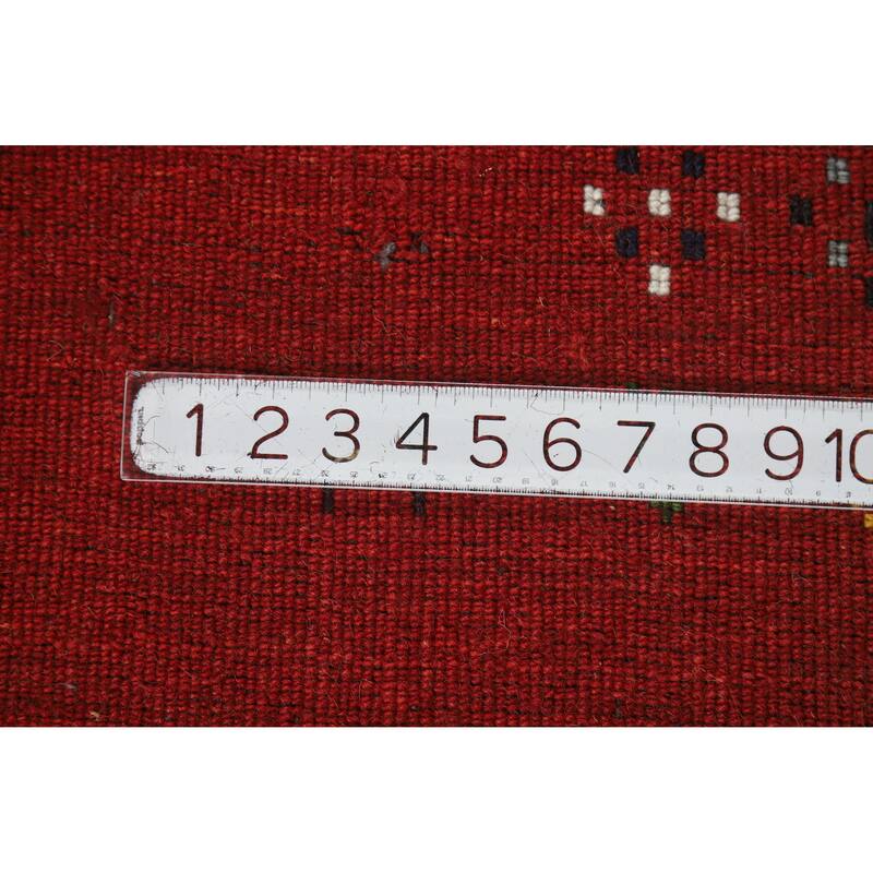 Orange Gabbeh Indian Area Rug Hand-Knotted Oriental Tribal Wool Carpet - 4'11" x 7'10"