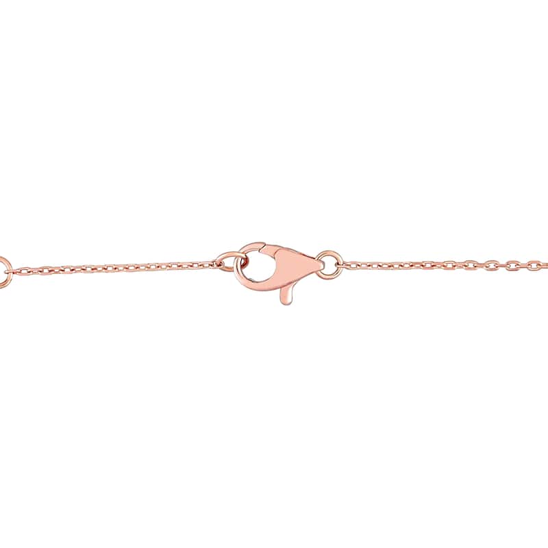 Miadora 14k Rose Gold 7/8ct TDW Baguette-cut Diamond Cluster Station Necklace - 12.4 mm x 16 inch x 15.7 mm
