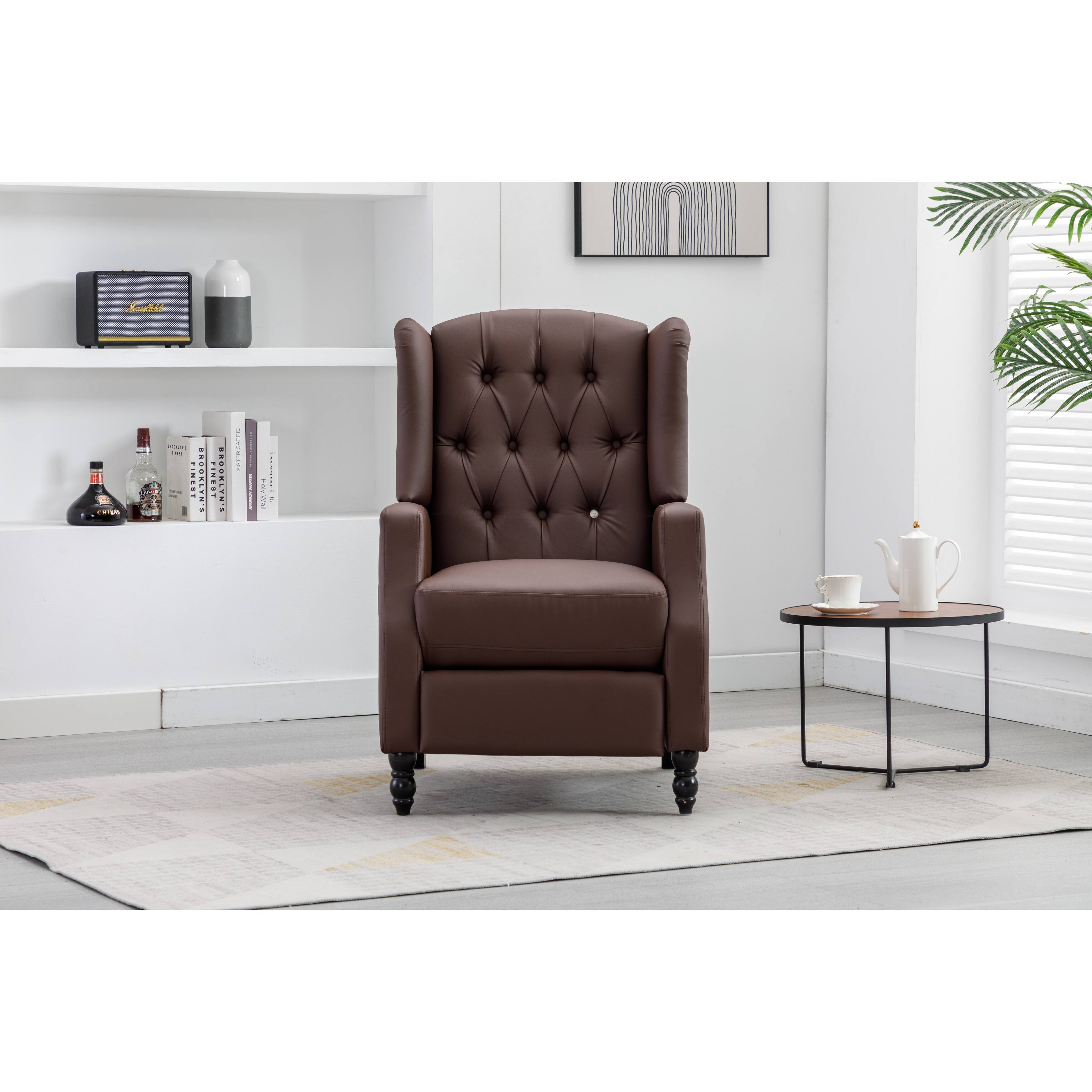 Upholstered Wingback Chairs Lean Back Velvet Accent Chair Tufted