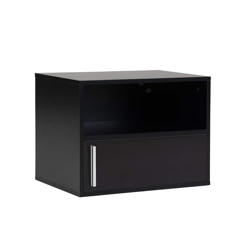 Wall-Mounted Wood Nightstand with Swing Door (Set of 2)