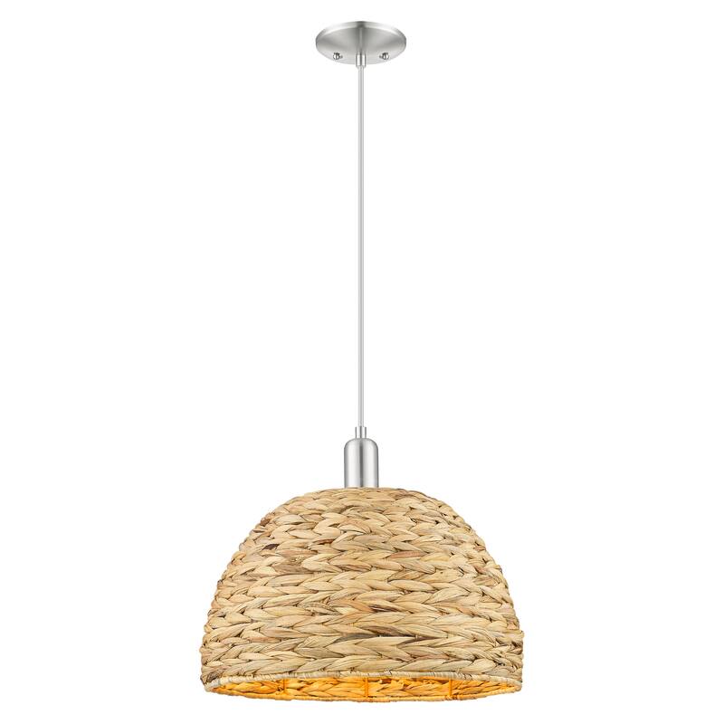 Innovations Lighting Endless Possibilities Arcadia - Woven Rattan - 1 Light 16" Cord Hung Mini Pendant
