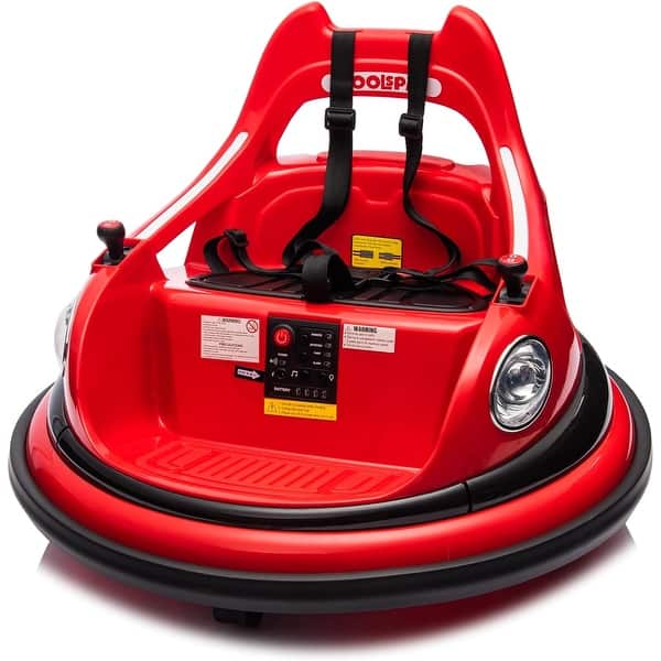 slide 2 of 28, 2V Bumper Car for Kids,Electric Ride On Bumper Car, Baby Bumping Toy Gifts W/Remote Control,Led Lights,360°Spin Red