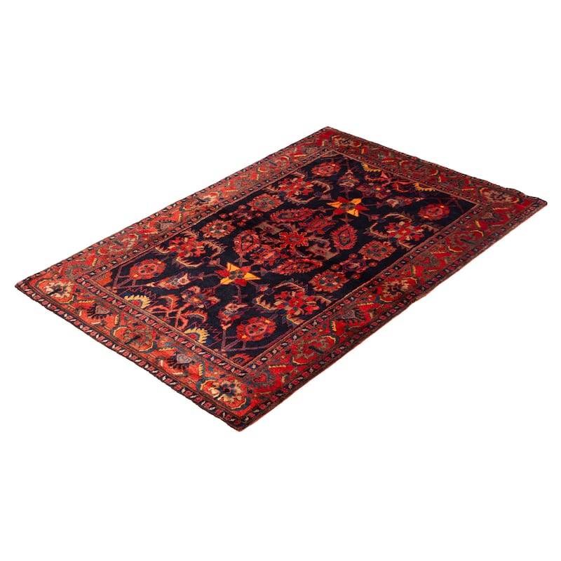 ECARPETGALLERY Hand-knotted Andelz Navy Wool Rug - 4'5 x 6'11
