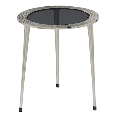Aluminum Metal Accent Table - Silver - Roche River Decor