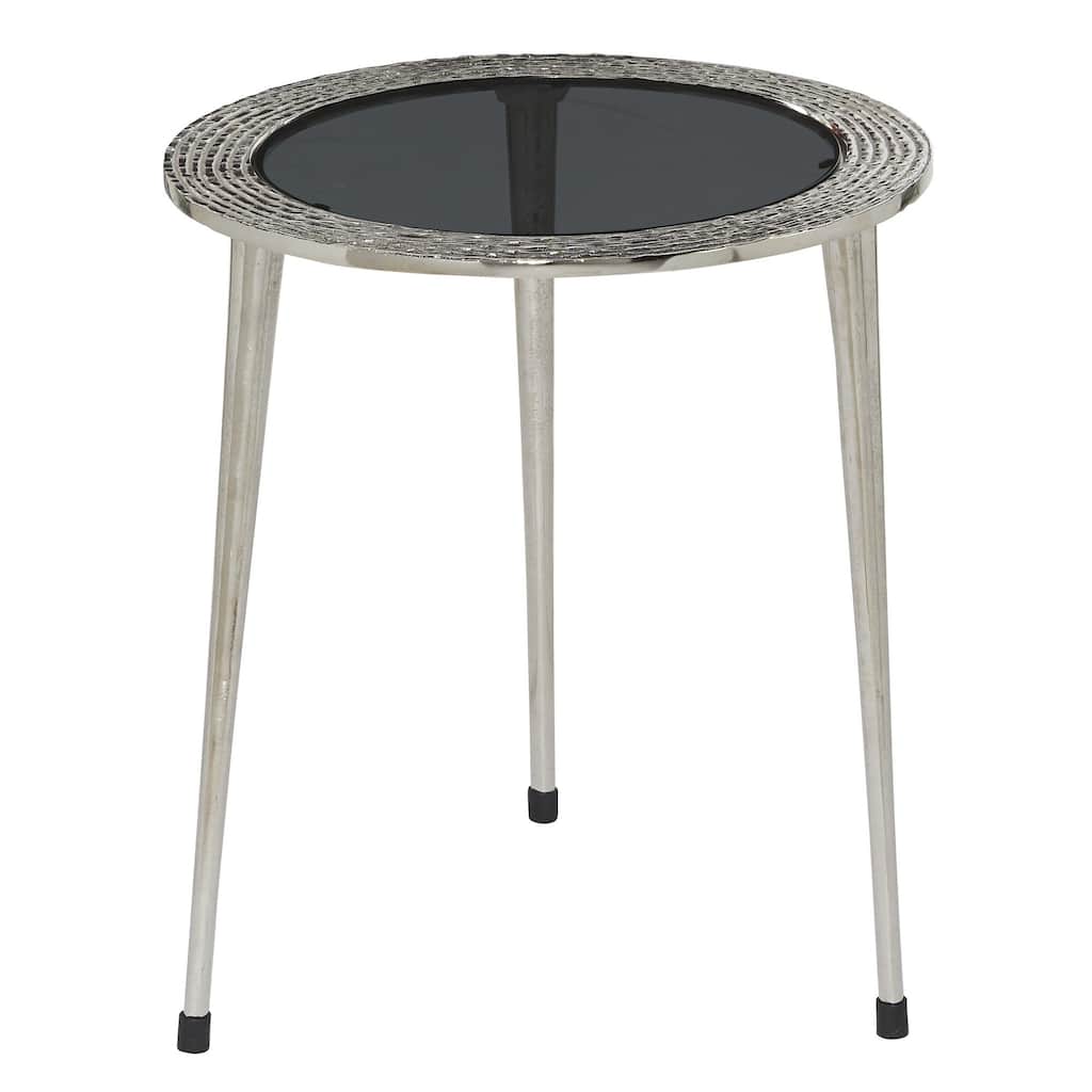 Aluminum Metal Accent Table - Silver - Roche River Decor