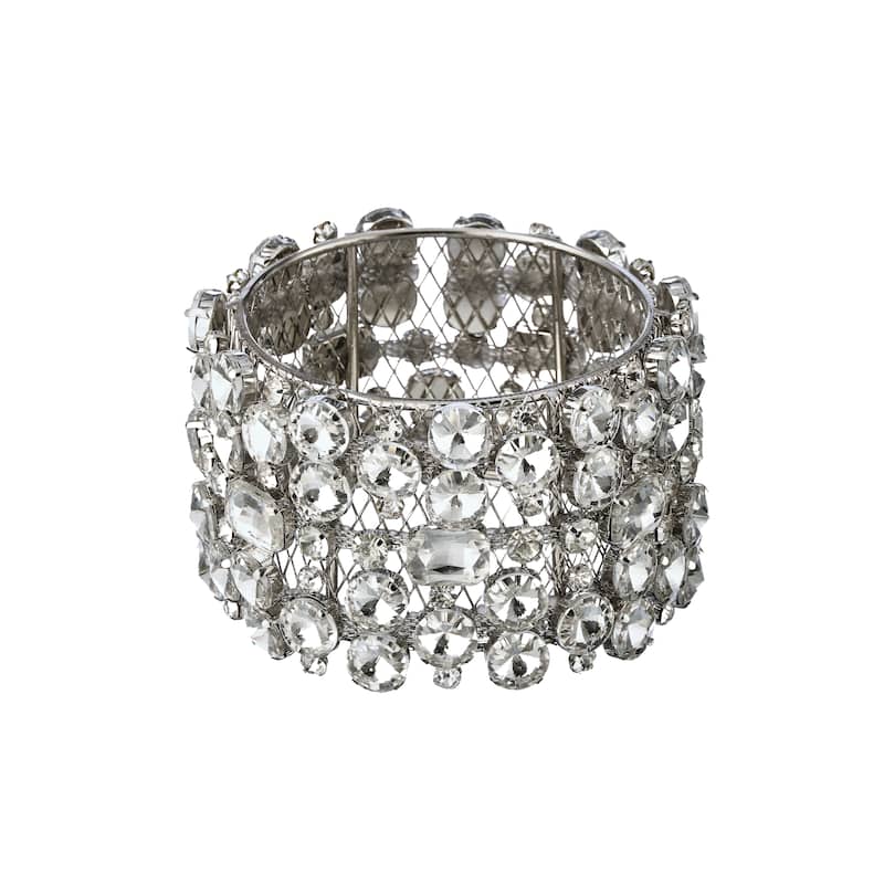 3.25" Irredescant Faux Diamond Cuff Ring