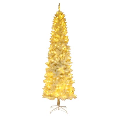 FCH 6.5/7.5ft Flocking Tied Light Christmas Tree