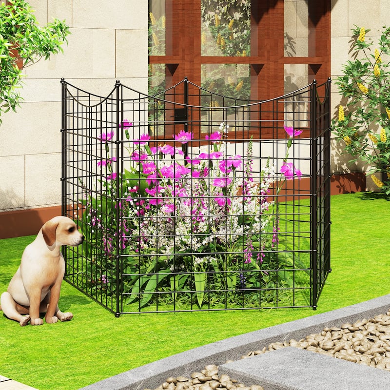 Garden Border Fence Panel Set Metal Garden Edging Flower Beds Pathways