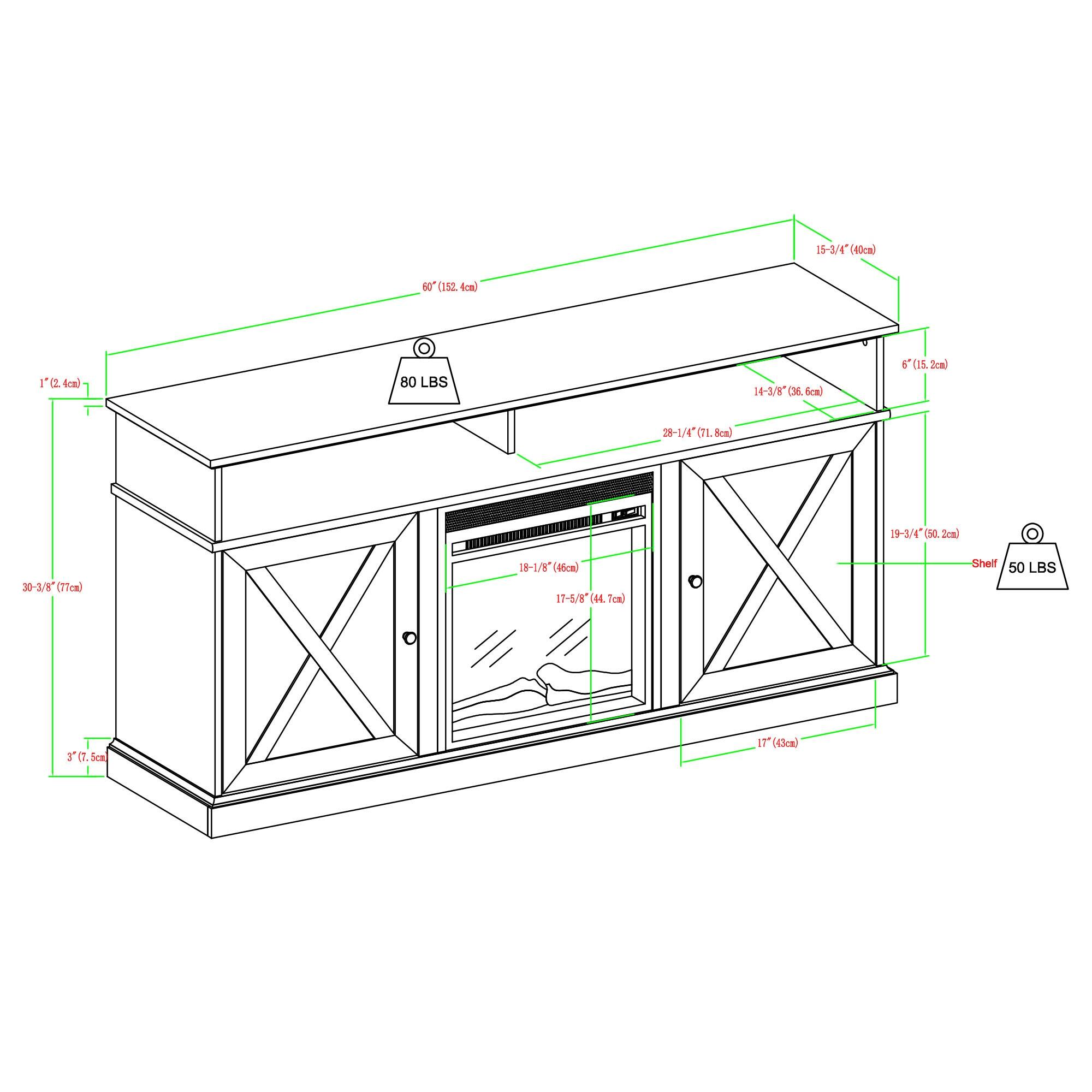 Middlebrook 60inch Barn Door Fireplace TV Stand On Sale Bed Bath