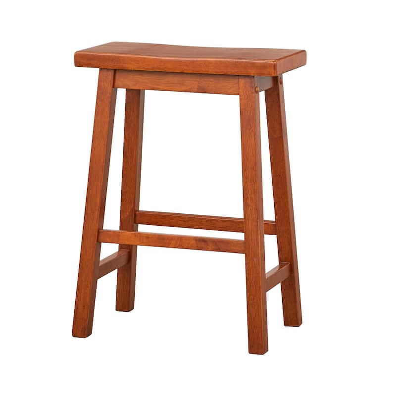 Simple Living Arizona 24-inch Solid Wood Counter Height Saddle Stool