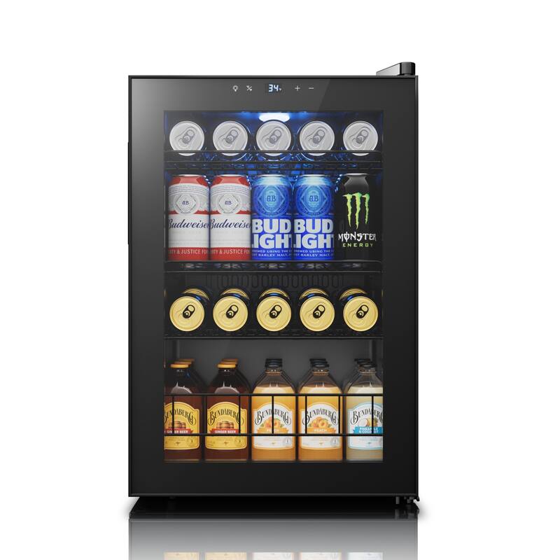Yeego 77 cans Beverage Refrigerator, Mini Fridge with Adjustable Shelves