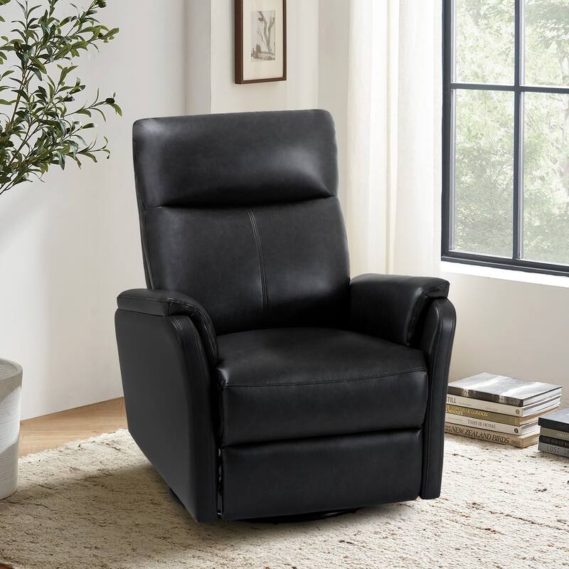 Fabric Recliner Sofa Chair - Swivel Rocking with XL Footrest - Single Seat for Living Room