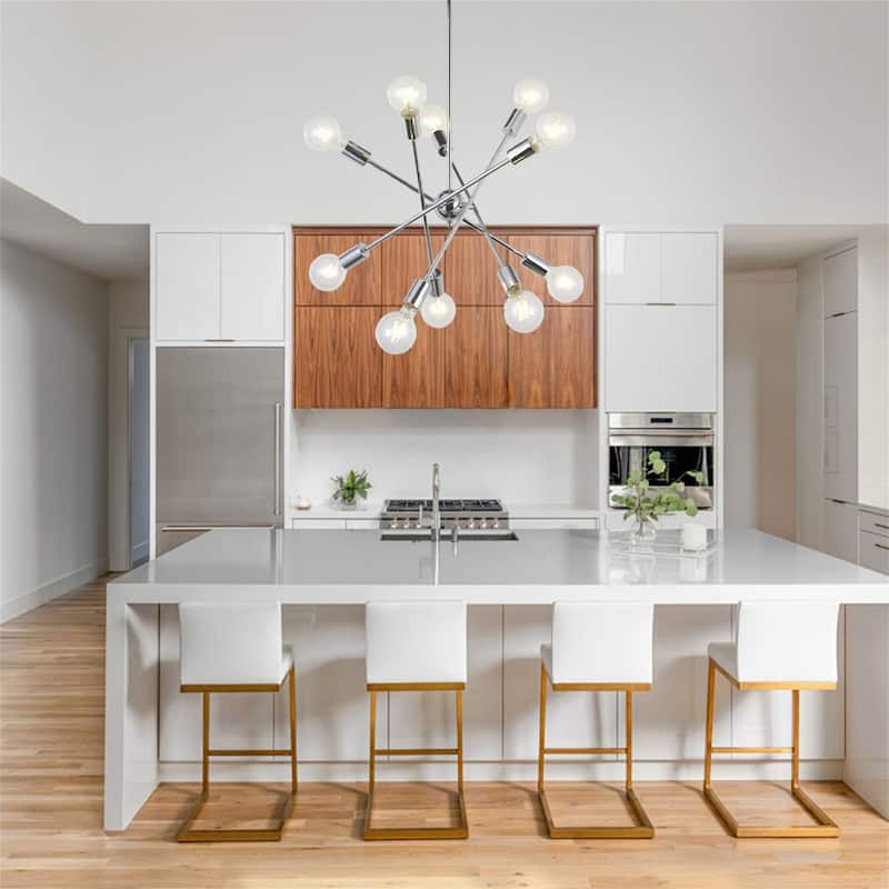 10-Light Mid-Century Modern Sputnik Chandelier