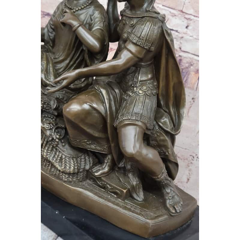 Leon Grégoire’S Cleopatra Mark Antony – Exquisite Bronze Historical Sculpture