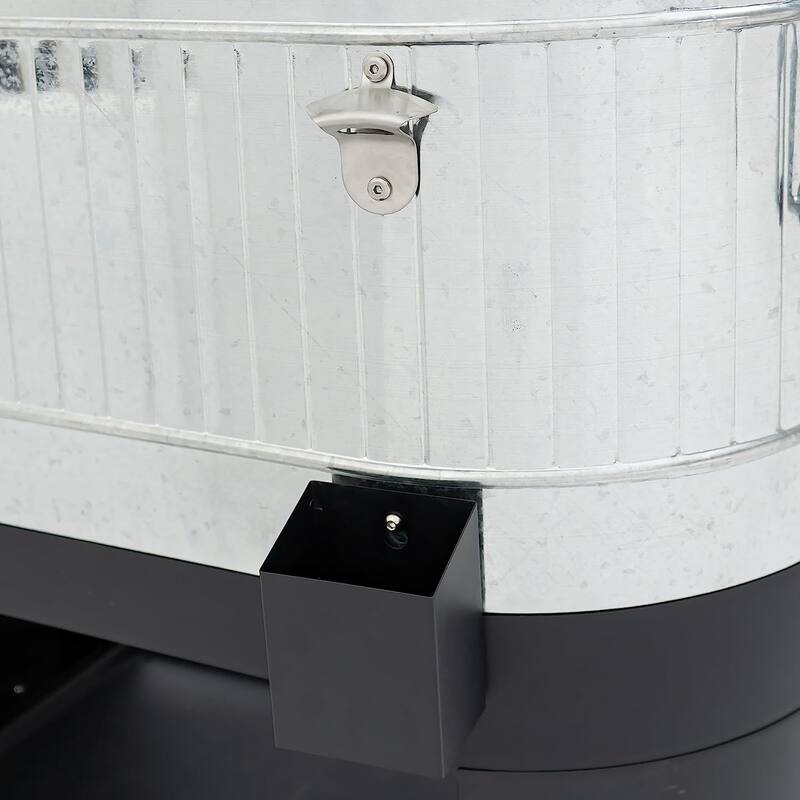 Permasteel 120-Qt Galvanized Steel Rolling Patio Cooler with Dividers