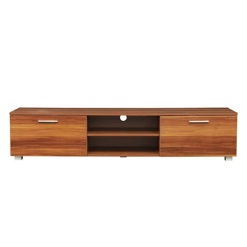 63" Modern TV Stand with Open Shelves & Cabinets for TVs Up to 70"