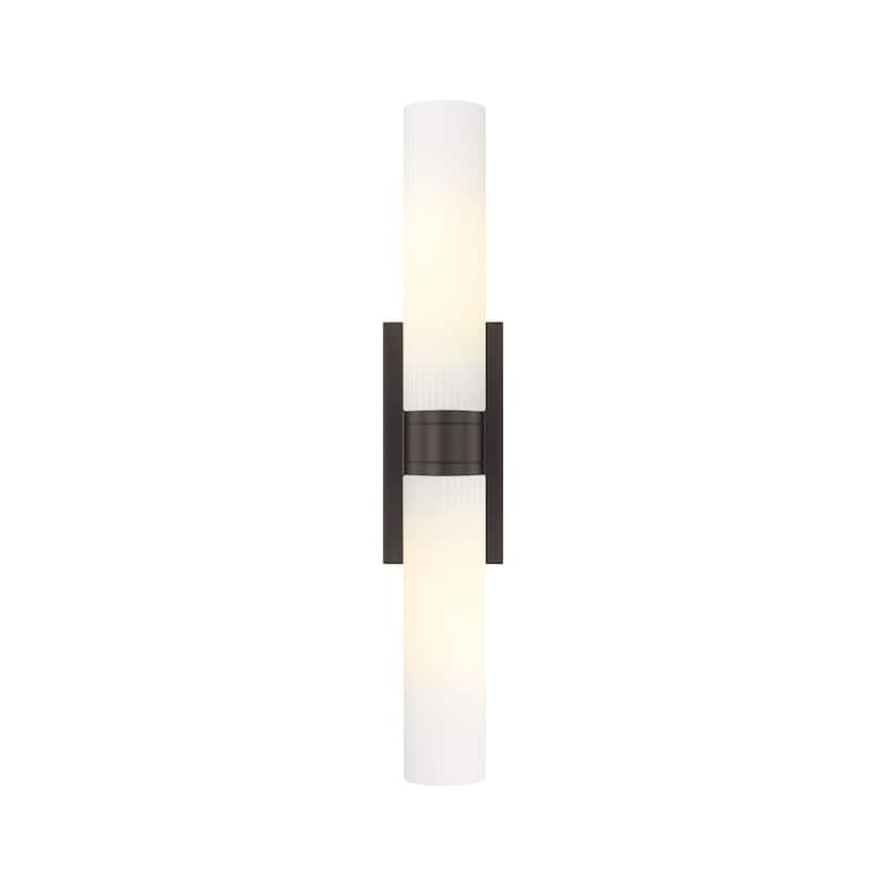 Innovations Lighting 617-2W-3-24 Ballston Urban Vanity Ballston Urban - Oiled Brass / Striped White