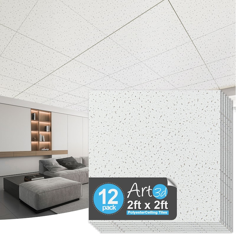 Art3d Flexible PET Sound Panels, 24x24 Inch, 12 Tiles, Off-White