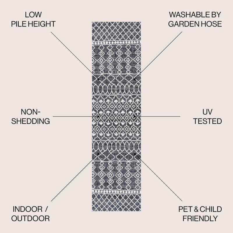 JONATHAN Y Nokat Tribal Bohemian Indoor/Outdoor Area Rug