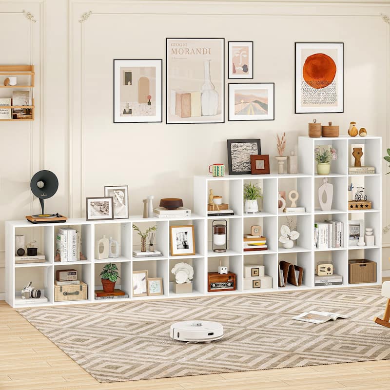 Gymax 2PCS 8-Cube Bookcase Freestanding Cube Storage Organizer w/