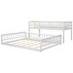 preview thumbnail 23 of 22, Twin XL over Queen Bunk Bed with Ladder and Guardrails, Convertible Bunk Bed Frame, Floor Bunk Bed with Slats Support