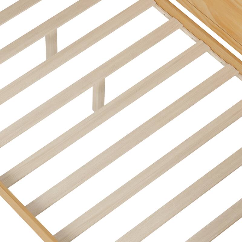Wooden Full Size Daybed with Storage Shelves