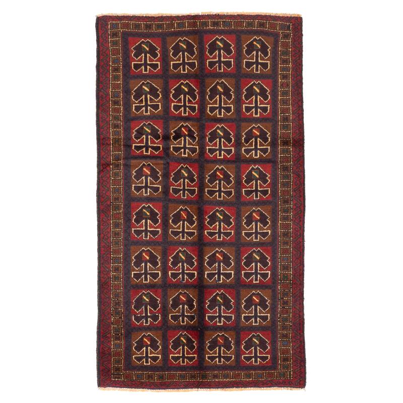 ECARPETGALLERY Hand-knotted Teimani Brown, Red Wool Rug - 3'6 x 6'4