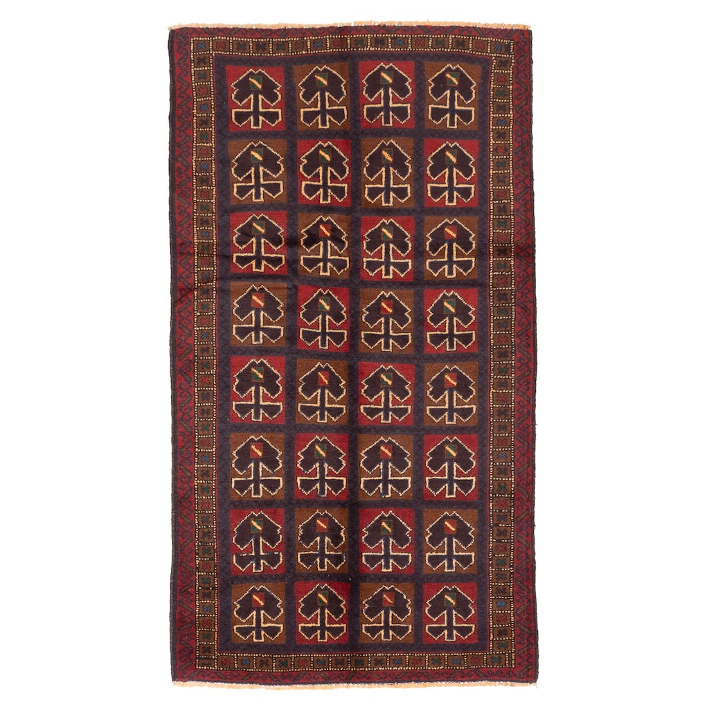 ECARPETGALLERY Hand-knotted Teimani Brown, Red Wool Rug - 3'6 x 6'4