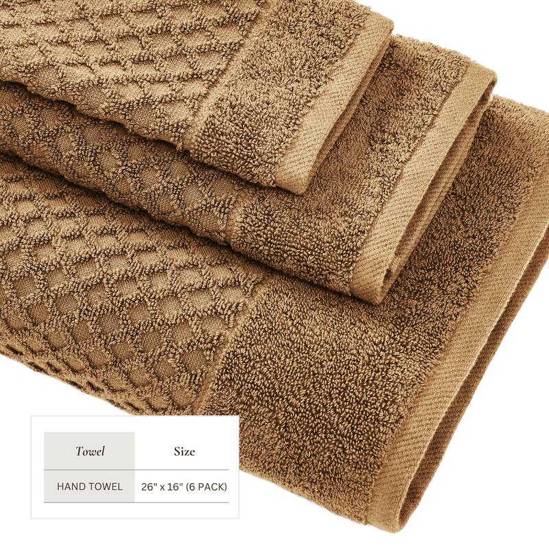 Linery & Co. Cotton Diamond Waffle Texture Bath Towels