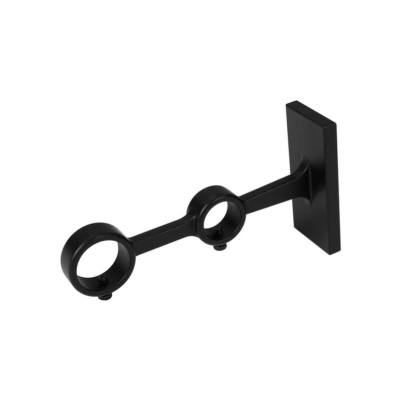 Lumi Home Furnishings Non-Adjustable Double Curtain Rod Brackets 1 in. (3-Piece)