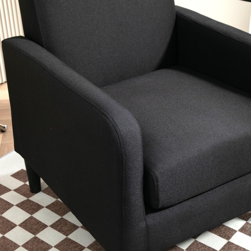Minimalist Elegant Style Armchair with Solid Wood Frame Construction and New Soft Sponge