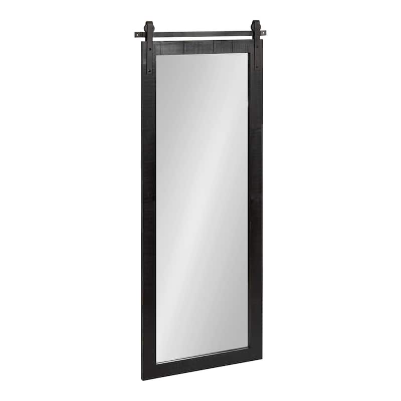 Kate and Laurel Cates Rustic Rectangular Wall Mirror - 18x50 - Black