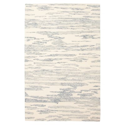 ECARPETGALLERY Hand Tufted Timeless Blue Wool Rug - 5'1 x 8'0