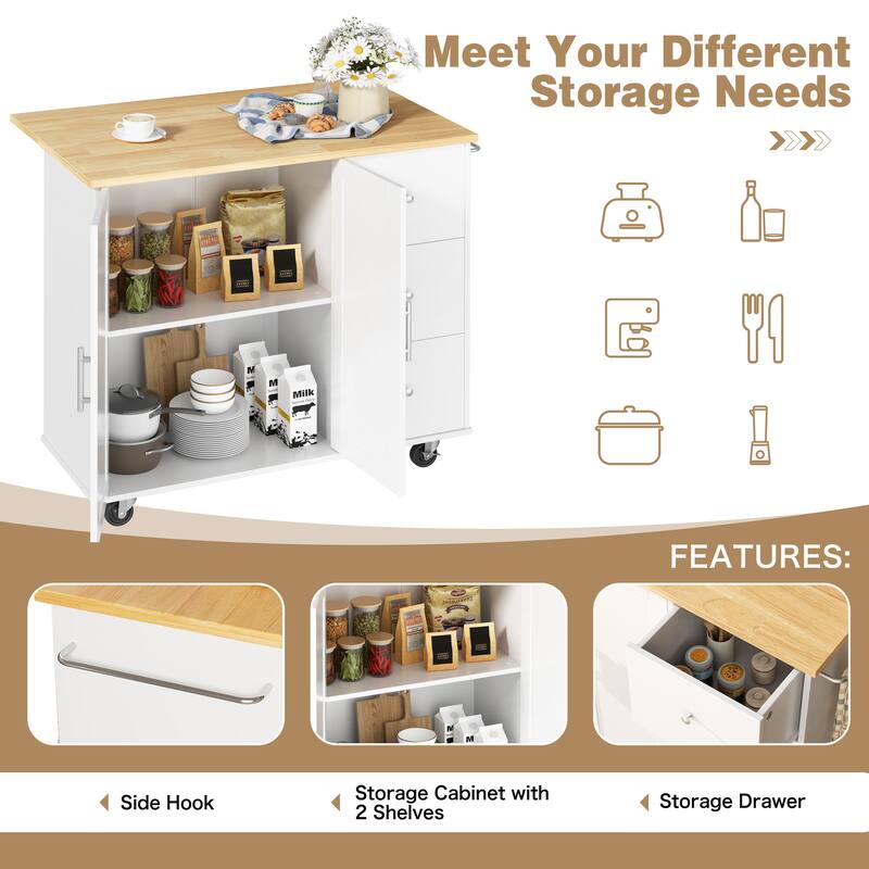 Futzca Storage Kitchen Island Cart