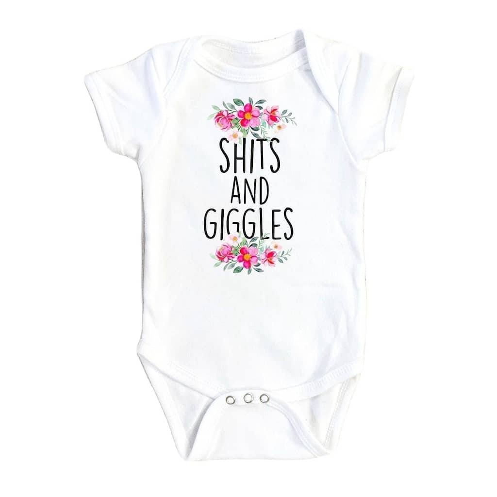 Giggles Floral - Baby Boy Girl Clothes Infant Bodysuit Funny Cute Newborn