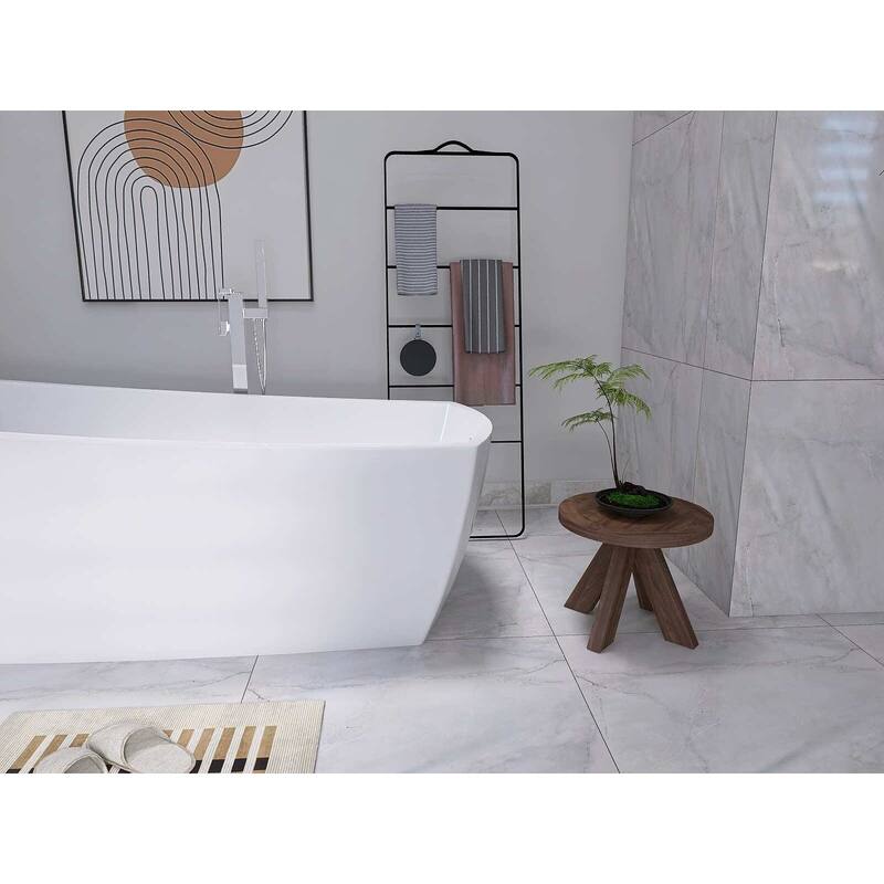 Peter Soaking Single Slipper Rectangular Bathtub in Glossy White