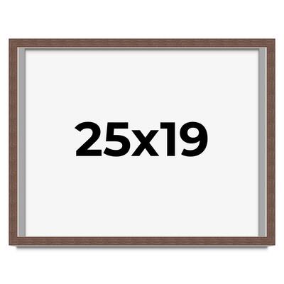 25x19 Shadow Box Frame Brown | 1.125 inches Deep Real Wood Rustic