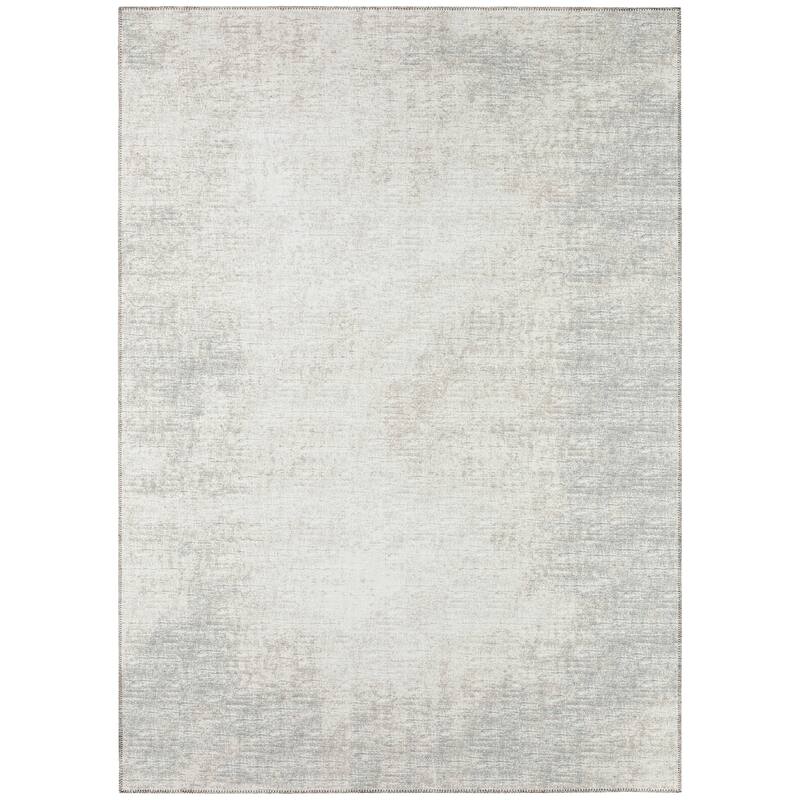 Indoor/Outdoor Rylee Modern Bordered Washable Rug - 8' x 10' - Gray