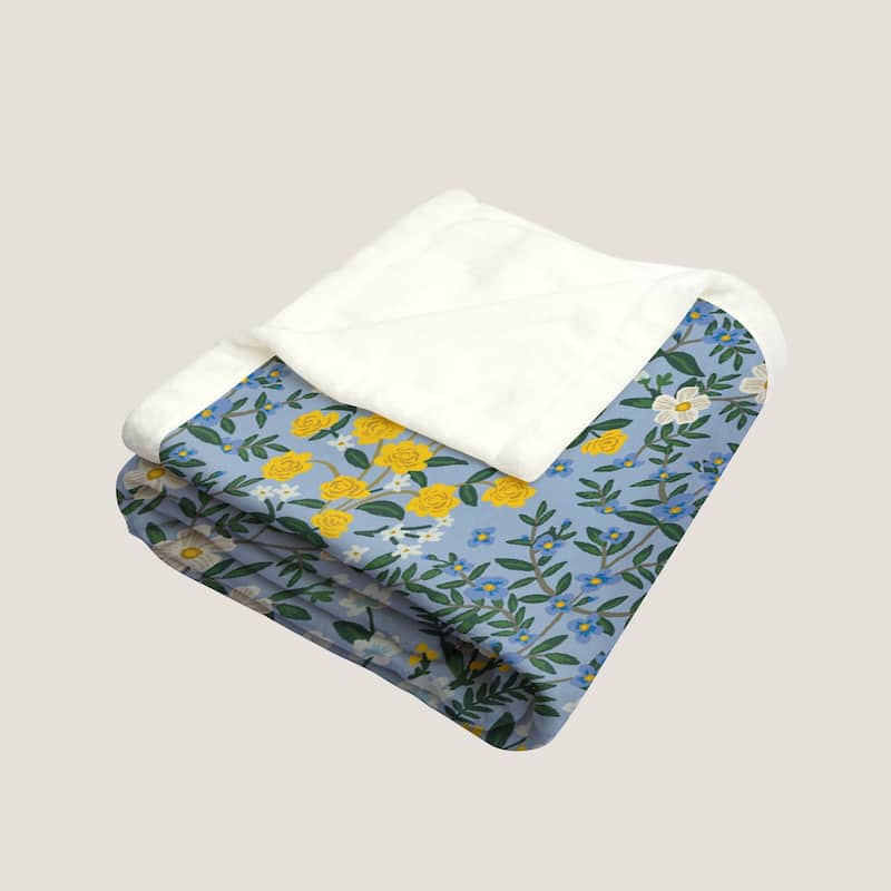 Vintage Floral Blanket，Wildflower Flannel Fleece Throw Blanket for Couch Sofa Bed