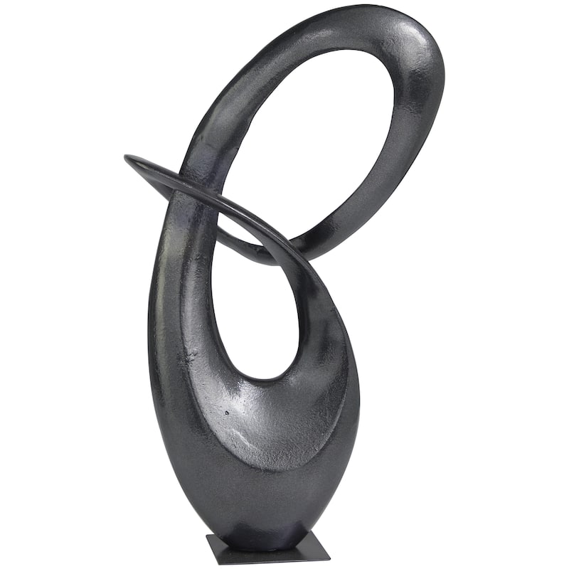 Aluminum Metal Abstract Decorative Sculpture - Dark Gray or Gold - Roche River Decor