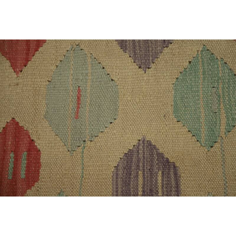 Hand Woven Oriental 100% Wool Carpet Southwestern Modern Beige & Ivories Kilim Area Rug - 5' 0'' X 3' 0''